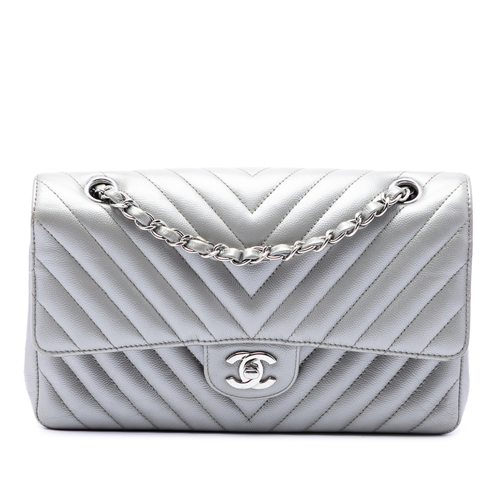 Pre-Loved Chanel Medium Classic Chevron Caviar Double Flap